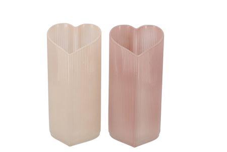 <h4>Amour Natural Mix T-light Heart Rib Ass 9x8x18cm</h4>