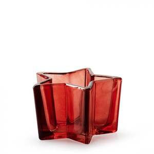Theelicht glas ster d10.5*6cm