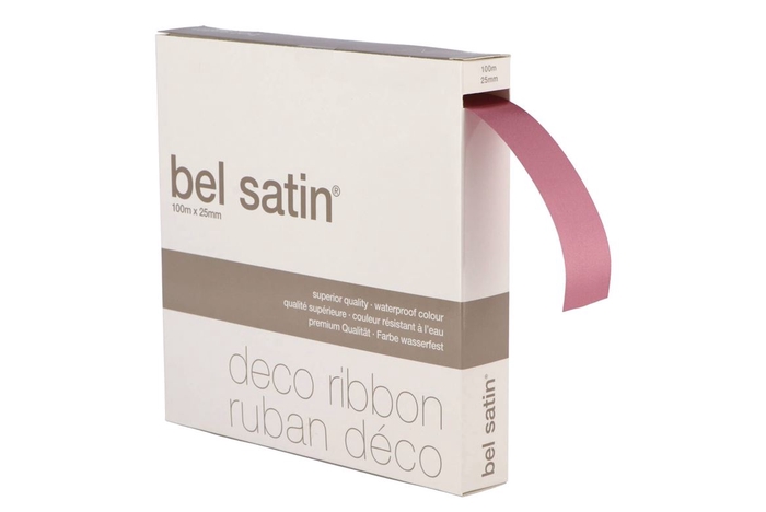 Ribbon Satin 16 Old Pink 100m X 25mm P/1