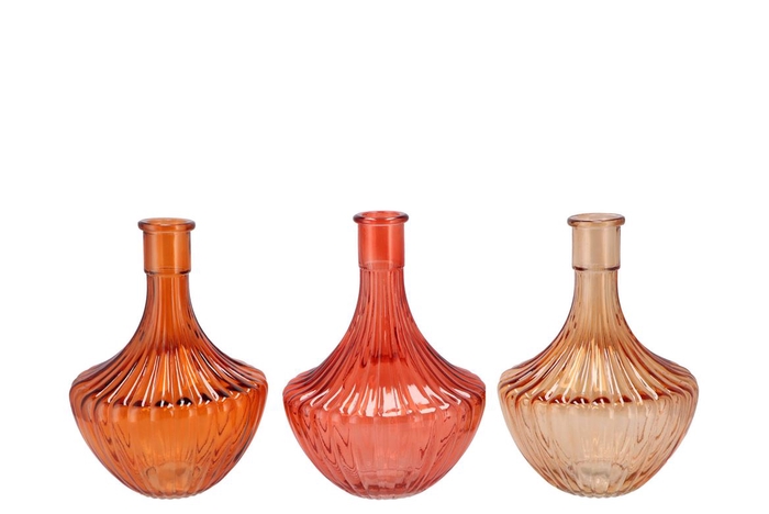 <h4>Dayah Coral Sunset Glass Vase 17x24cm Nm</h4>