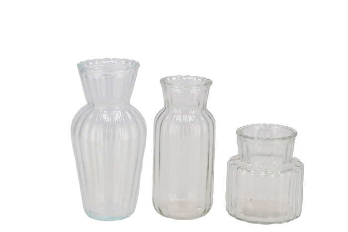 Jazz Glass Vase Ass 7x14cm