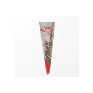 MANGA CONE LOVE SWEET 48CMX15,5CMX2,5CM 100PC VERMELHO/BRANCO