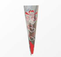 <h4>MANGA CONE LOVE SWEET 48CMX15,5CMX2,5CM 100PC VERMELHO/BRANCO</h4>