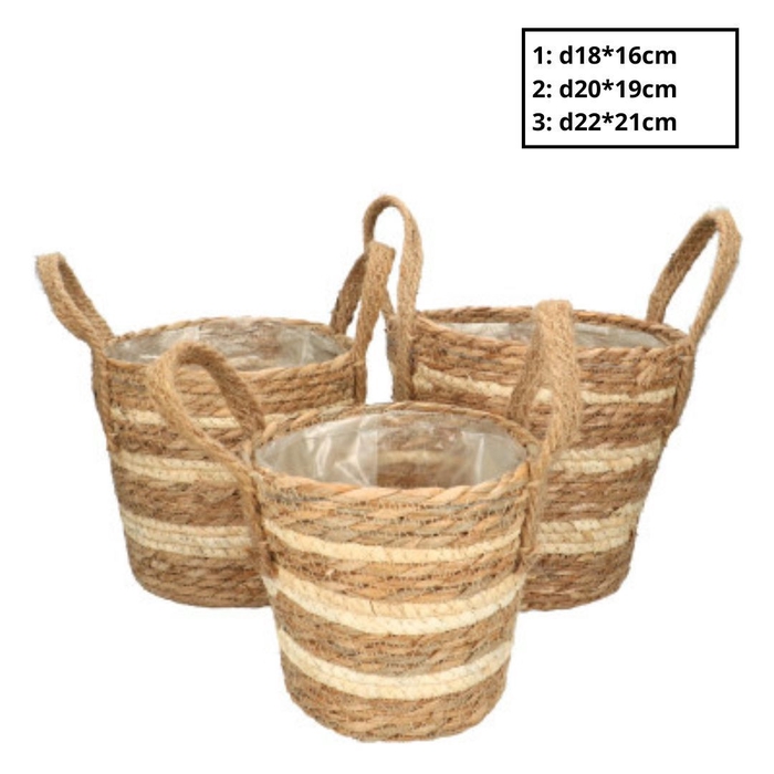 <h4>Basket sets Zola pot S/3 d22*21cm</h4>