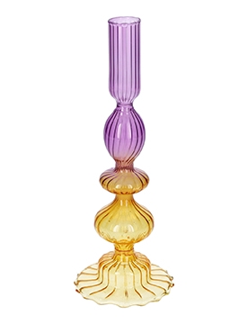 <h4>DF02-721061200 - Candle holder Aviance8 d2.5/8.4xh22.2 purple/yellow</h4>