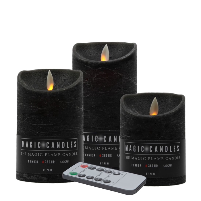 <h4>DF12-MB-20234 - Led candles remote st/3 anthracite</h4>