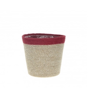 Pot jute streep d12*10cm