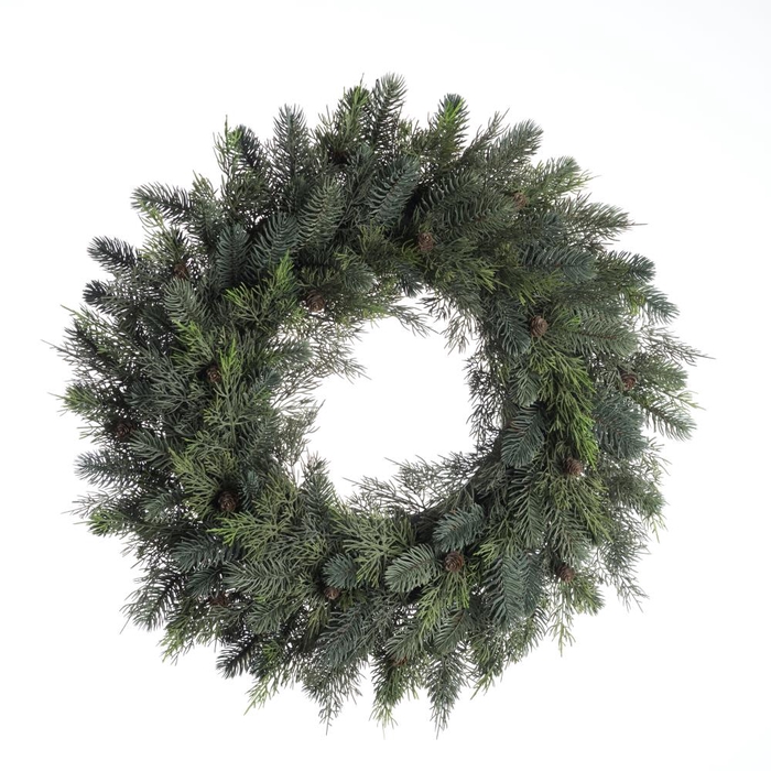 AF Wreath Pine Cedar Cones D6