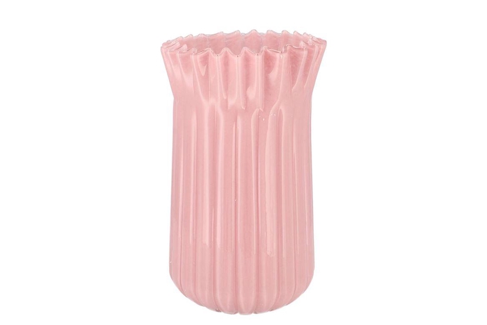 <h4>Imke Pink Vase Milky 19x19x32cm</h4>