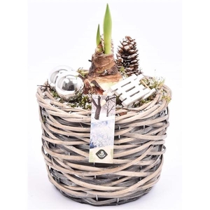 Wilg mand grijs 18cm