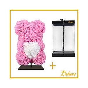 Valentijn Foam beer/hart 25cm+standaard