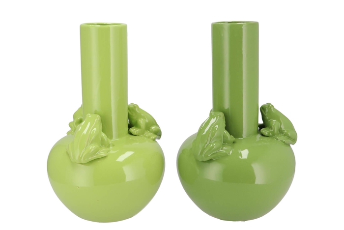Frog Fresh Green Vase Tube 23x23x34cm Nm