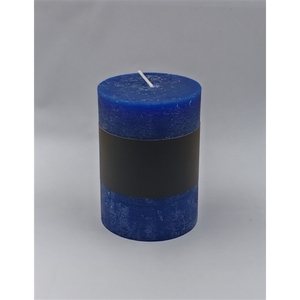 Pillar candle Lucian d6.8xh9.5 rustic d.blue