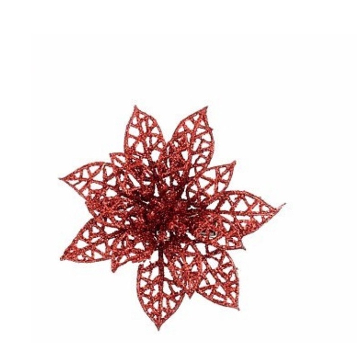 <h4>Kerst Deco clip poinsettia 8cm x6</h4>
