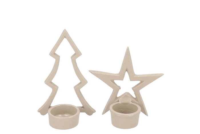 Hawley Sand T-light X-mas Star Tree Ass 12x12x7cm