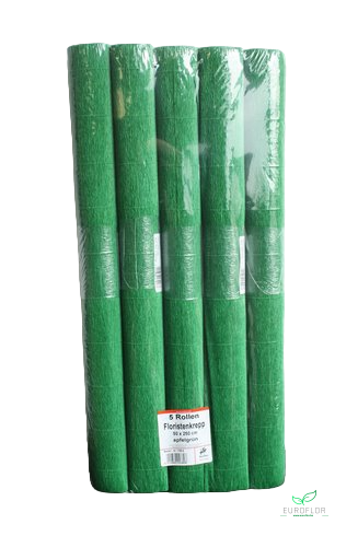 FLORISTENCREPE 50CM*2,5M LIGHT GREEN 5 ROLLEN