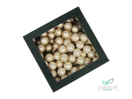 KERSTBAL GLASS 25MM ON WIRE 144PCS CHAMPAGNE COMBI