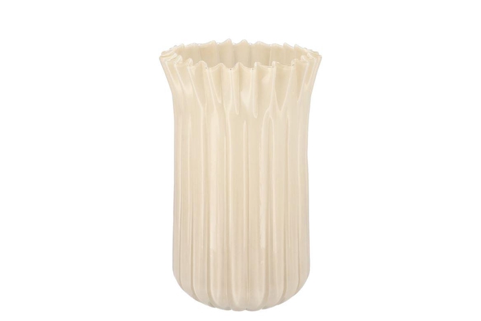 Imke Offwhite Vase Milky 19x19x32cm