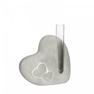 Moederdag Glas Hart+1buis d02*12.5cm