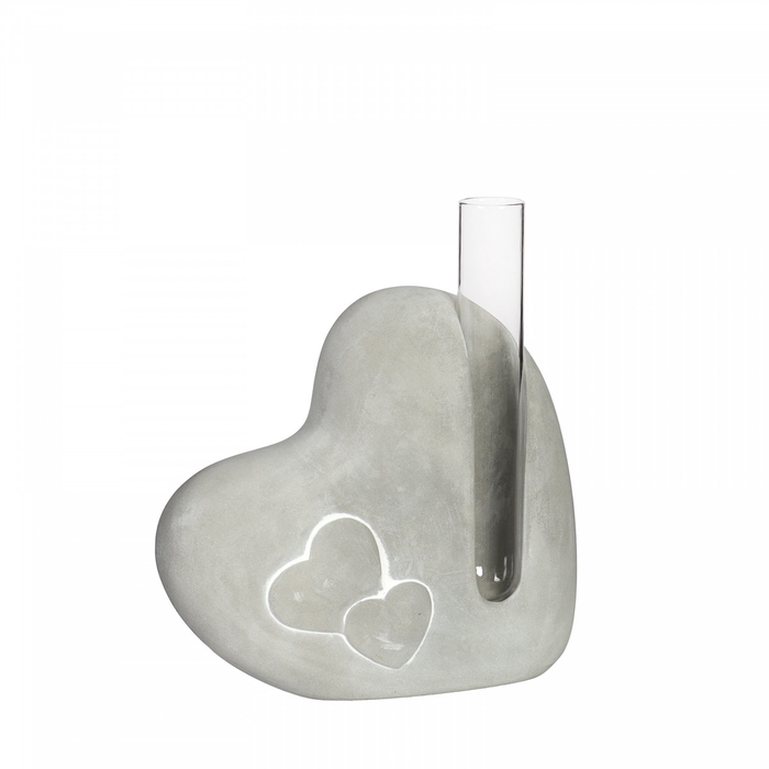 <h4>Moederdag Glas Hart+1buis d02*12.5cm</h4>
