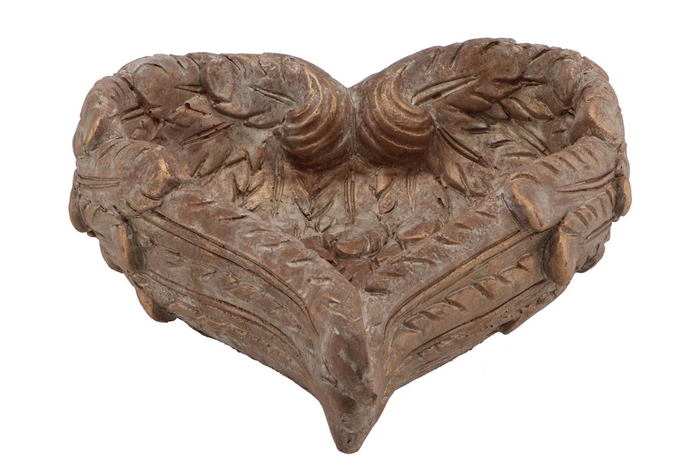 <h4>Concrete Gold Heart Wings 23x21x10cm</h4>