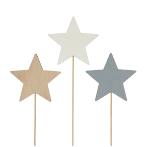 Christmas sticks 20cm Wood star d09cm