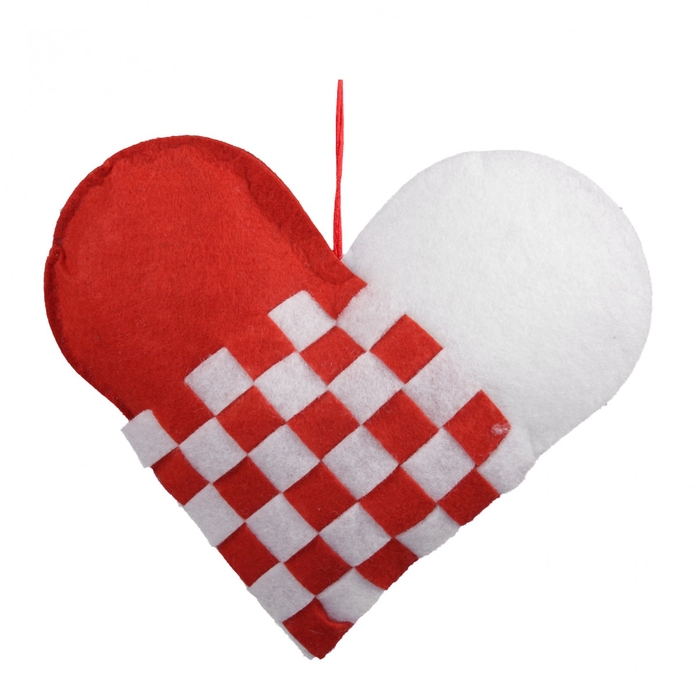 <h4>Opruiming Moederdag Deco hanger hart stof 30cm</h4>