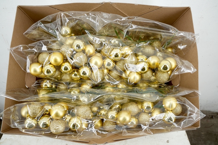 <h4>Pick Christmas ball 3x3cm+10cm stick ass gold</h4>