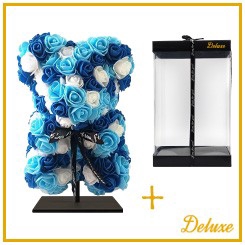 <h4>arr3 Deco beer 25cm - Summer blauw wit</h4>