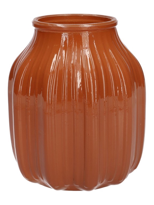 <h4>Vase Suko d8.5/13.8xh16 brown/terra</h4>