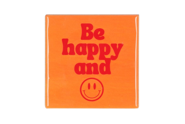 <h4>Tile Be Happy Orange/pink 10x10x1cm</h4>