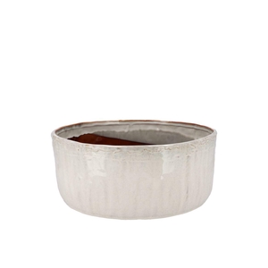 Iron Stone White Bowl Round 26x26x12cm