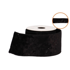 Ribbon Velvet Satin Black 3mx70mm