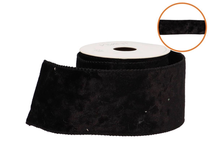 <h4>Ribbon Velvet Satin Black 3mx70mm</h4>