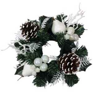 Wreath christmas ring Ø6cm white R2