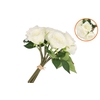 Silk Roses Bouquet 7x White 26x20x30cm