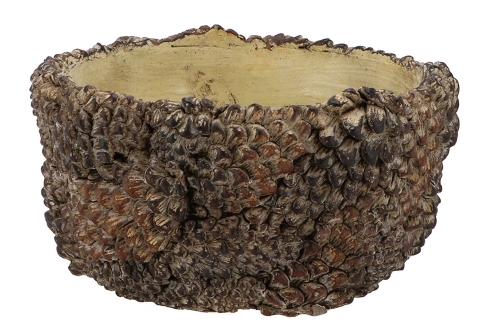 <h4>Concrete Natural Pinecone Bowl Round 22x22x11cm Nm</h4>