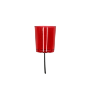 Theelichth. Glas waxine/steker d05*6/15cm