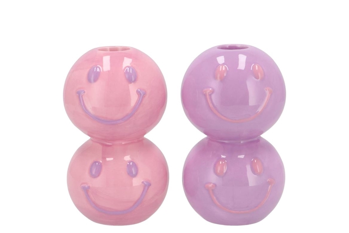 <h4>Smiley Dreamy Purple Mix Candle H Bulb Ass 7x7x12cm</h4>