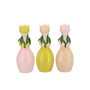 Lucy Dreamy Pink/yell/sand Mix Vase Tulip Woman As