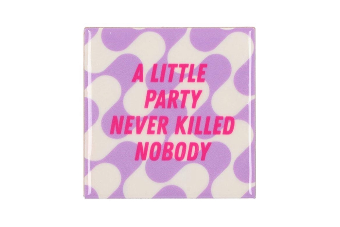 Tile A Little Party Never Purple 10x10x1cm