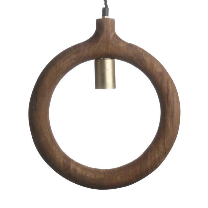 <h4>Lamp Mango Wood Hanging Brown</h4>