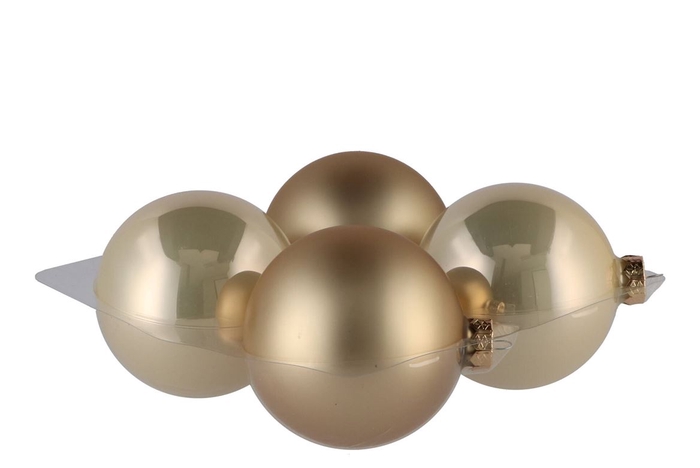 <h4>Glass Ball Combi Champagne 100mm P/4</h4>