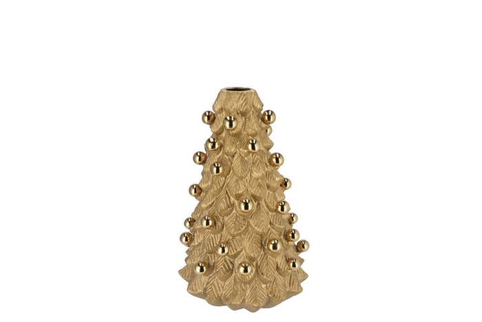 Mika X-mas Gold Vase Tree 11x11x19cm