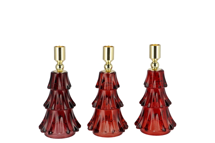 Jazz Wild Red Candle Holder X-mas Tree Ass 9x16cm Nm