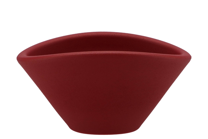 Vinci Red Velvet Bowl Oval 24x17x12cm