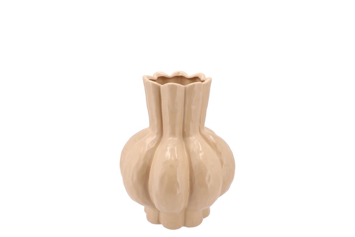 <h4>Garlic Sand Low Vase 16x19cm</h4>