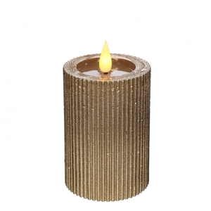 Candle LED cylind.rib d07*10cm ex.AAA