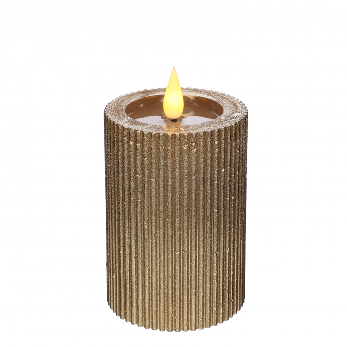 <h4>Candle LED cylind.rib d07*10cm ex.AAA</h4>