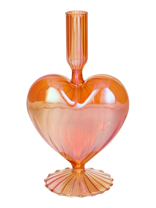 <h4>DF02-730704700 - Candle hldr Lovely 12x8.5x21 peach+pearl</h4>